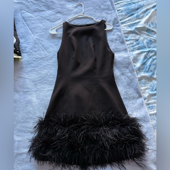 Zara - Stretchy Feather Dress - Black Mini Dress with Feathered Hem - LimitedEd - Picture 8 of 13